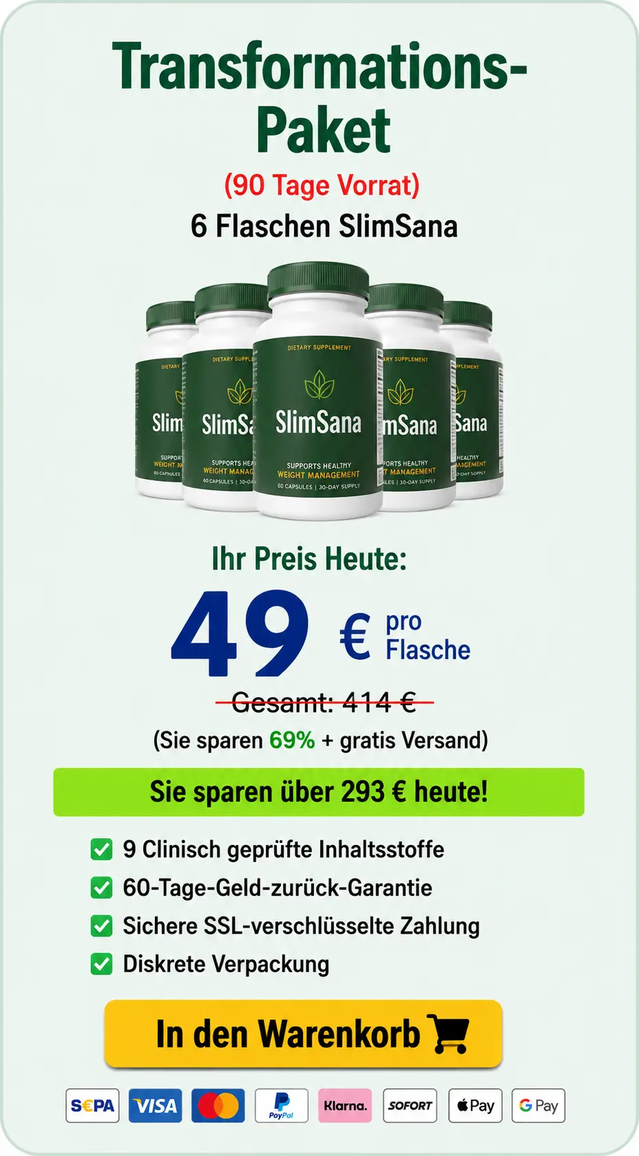 SlimSana 6 Bottle Price